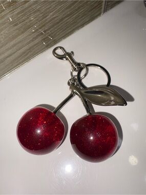 Sparkling Cherry Keychain - Red